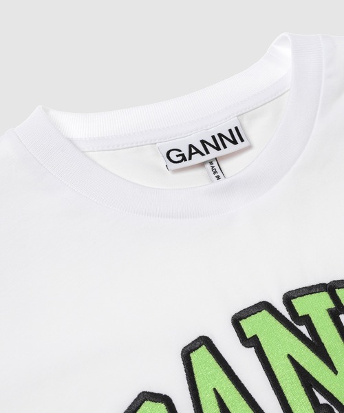 Tシャツ・カットソー GANNI Poppy C Relaxed T-Shirt Bright White White Basic Jersey Poppy Relaxed T-shirt | GANNI US