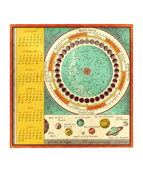 Rouge vif（ルージュヴィフ）の「【manipuri/マニプリ】ホロスコープ シルクスカーフ 65×65（バンダナ/スカーフ・レディース・キャメル/ライトブルー・フリー）」の3枚目の写真