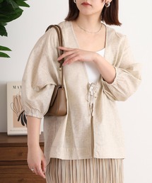 doux bleu リネンコットン ショートガウン