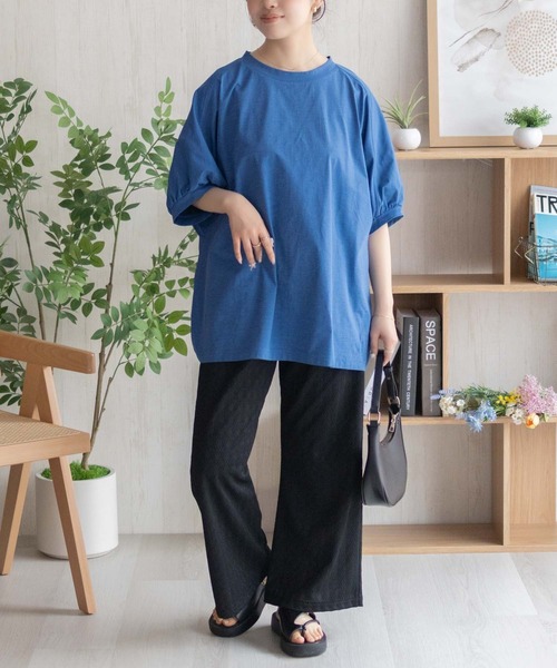 Howdy Marie(ハウディ―マリー)の「Howdy Marie ドルマンTシャツ(Tシャツ/カットソー・レディース・ブルー/ブラック/ベージュ・M/L)」の14枚目の写真
