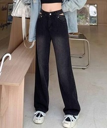 デニムパンツ ウエスト穴あき