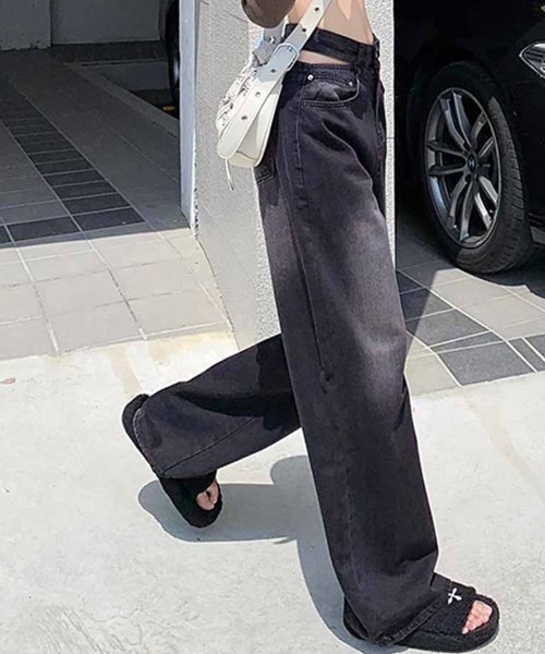 shoppinggo(ショッピングゴー)の「デニムパンツ ウエスト穴あき(デニムパンツ・レディース・ブラック系その他/ブラック・L/M)」の14枚目の写真