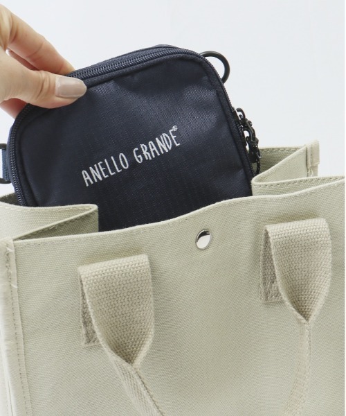 anello GRANDE（アネログランデ）の「anelloGRANDE タープ 縦型ミニショルダー（ショルダーバッグ・レディース・アイボリー/ライム・FREE）」の13枚目の写真