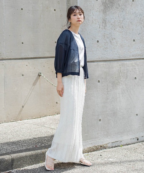 Droite lautreamont（ドロワットロートレアモン）の「フリンジニットスカート（スカート・レディース・ブラック/オフホワイト・M）」の22枚目の写真