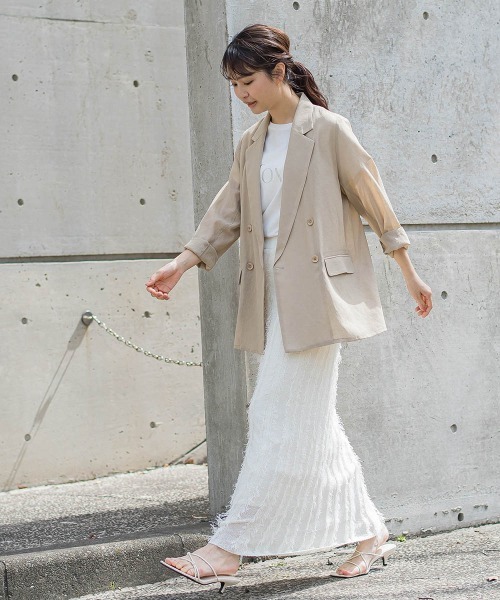 Droite lautreamont（ドロワットロートレアモン）の「フリンジニットスカート（スカート・レディース・ブラック/オフホワイト・M）」の17枚目の写真