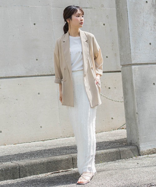 Droite lautreamont（ドロワットロートレアモン）の「フリンジニットスカート（スカート・レディース・ブラック/オフホワイト・M）」の20枚目の写真