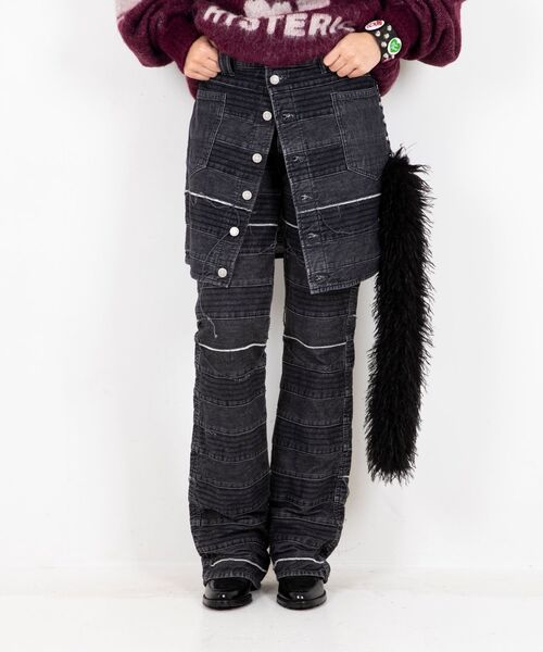 HYSTERIC GLAMOUR(ヒステリックグラマー)の「スクラッチAラインデニムミニスカート(デニムスカート・レディース・ブラック/ライトインディゴブルー・24inch/25inch/26inch/27inch)」の10枚目の写真