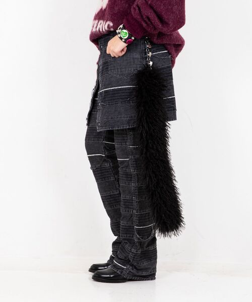 HYSTERIC GLAMOUR(ヒステリックグラマー)の「スクラッチAラインデニムミニスカート(デニムスカート・レディース・ブラック/ライトインディゴブルー・24inch/25inch/26inch/27inch)」の11枚目の写真