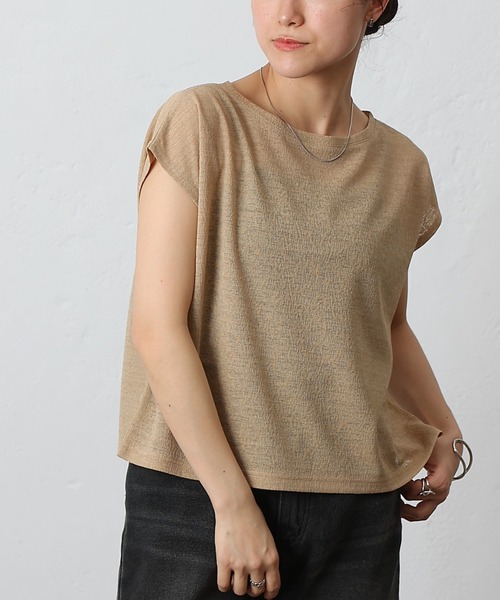 COLONY 2139（コロニートゥーワンスリーナイン）の「スラブシアーノースリーブプルオーバー（Tシャツ/カットソー・レディース・ベージュ/ブラック/オフホワイト/ピンク・FREE）」の3枚目の写真