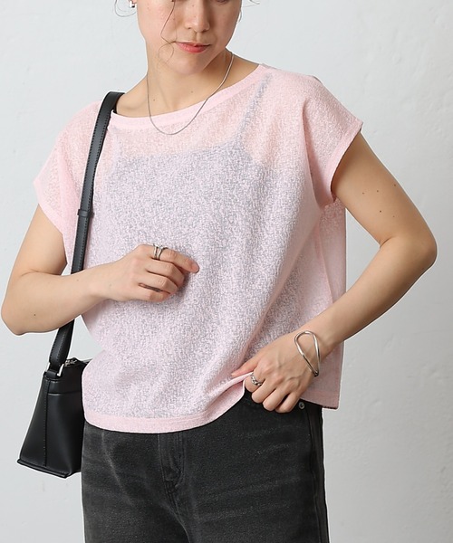 COLONY 2139（コロニートゥーワンスリーナイン）の「スラブシアーノースリーブプルオーバー（Tシャツ/カットソー・レディース・ベージュ/ブラック/オフホワイト/ピンク・FREE）」の4枚目の写真