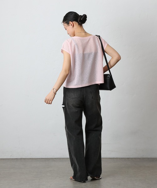 COLONY 2139（コロニートゥーワンスリーナイン）の「スラブシアーノースリーブプルオーバー（Tシャツ/カットソー・レディース・ベージュ/ブラック/オフホワイト/ピンク・FREE）」の21枚目の写真