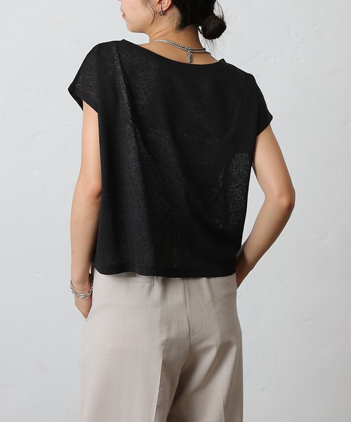 COLONY 2139（コロニートゥーワンスリーナイン）の「スラブシアーノースリーブプルオーバー（Tシャツ/カットソー・レディース・ベージュ/ブラック/オフホワイト/ピンク・FREE）」の10枚目の写真