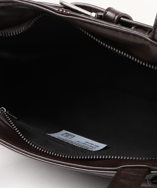 apres jour mignon（アプレジュールミニョン）の「【apresjour mignon×ARIAZ】ヴィンテージ風スクエアバッグ（ハンドバッグ・レディース・ブラック/ブラウン系その他/ボルドー・ONESIZE）」の4枚目の写真