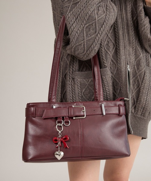 apres jour mignon（アプレジュールミニョン）の「【apresjour mignon×ARIAZ】ヴィンテージ風スクエアバッグ（ハンドバッグ・レディース・ブラック/ブラウン系その他/ボルドー・ONESIZE）」の8枚目の写真