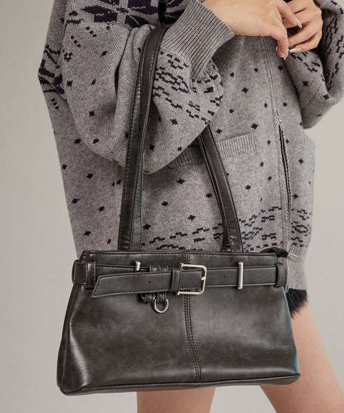 apres jour mignon（アプレジュールミニョン）の「【apresjour mignon×ARIAZ】ヴィンテージ風スクエアバッグ（ハンドバッグ・レディース・ブラック/ブラウン系その他/ボルドー・ONESIZE）」の14枚目の写真