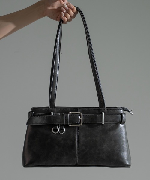 apres jour mignon（アプレジュールミニョン）の「【apresjour mignon×ARIAZ】ヴィンテージ風スクエアバッグ（ハンドバッグ・レディース・ブラック/ブラウン系その他/ボルドー・ONESIZE）」の15枚目の写真