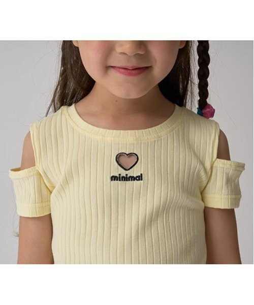 minimal（ミニマル）の「オフショルダーTシャツ（Tシャツ/カットソー・キッズ・イエロー/サックスブルー/ラベンダー/ブラック・100cm/110cm/120cm/130cm/140cm）」の11枚目の写真