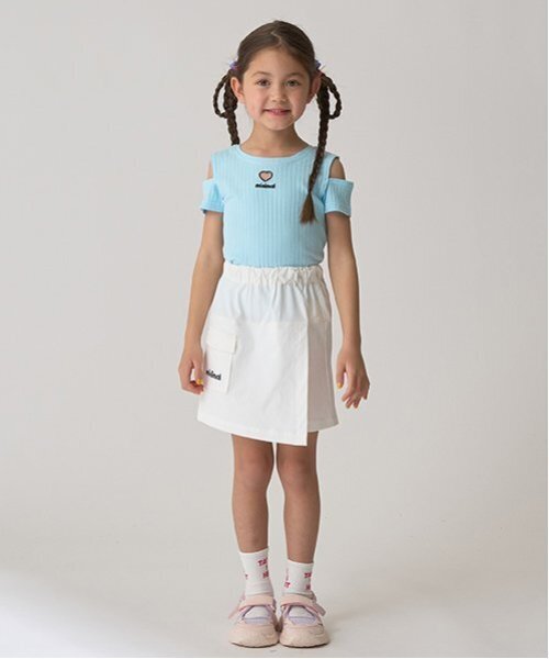 minimal（ミニマル）の「オフショルダーTシャツ（Tシャツ/カットソー・キッズ・イエロー/サックスブルー/ラベンダー/ブラック・100cm/110cm/120cm/130cm/140cm）」の18枚目の写真