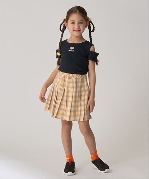 minimal（ミニマル）の「オフショルダーTシャツ（Tシャツ/カットソー・キッズ・イエロー/サックスブルー/ラベンダー/ブラック・100cm/110cm/120cm/130cm/140cm）」の21枚目の写真