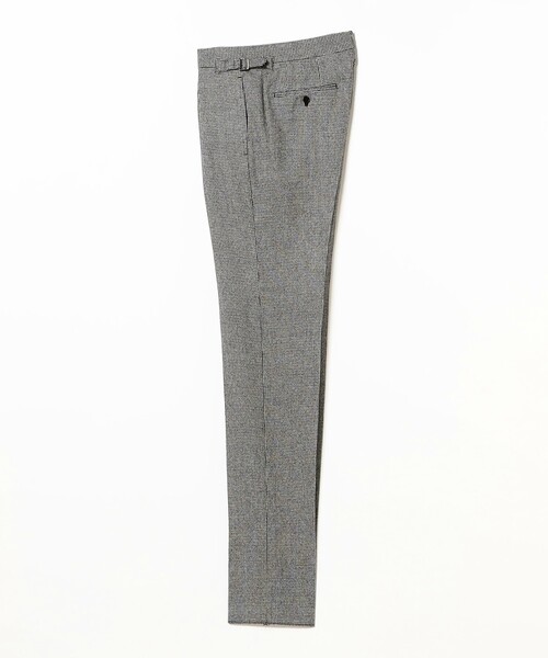 BEAMS F（ビームスエフ）の「ウール ハウンドトゥース 1プリーツ サイドアジャスター スラックス（その他パンツ・メンズ・ブラック・50/48/46/44）」の2枚目の写真