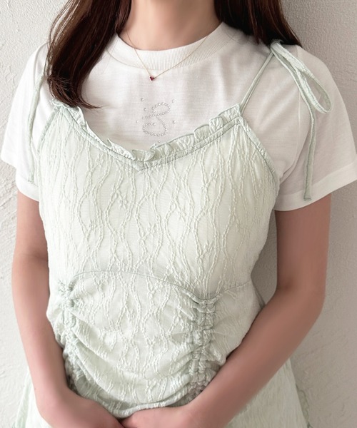 apres jour(アプレジュール)の「ラインストーンイニシャルTシャツ(Tシャツ/カットソー・レディース・ホワイト系その他/ホワイト系その他3/ホワイト系その他4/ホワイト系その他2/ホワイト系その他5・フリー)」の5枚目の写真