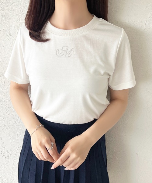 apres jour(アプレジュール)の「ラインストーンイニシャルTシャツ(Tシャツ/カットソー・レディース・ホワイト系その他/ホワイト系その他3/ホワイト系その他4/ホワイト系その他2/ホワイト系その他5・フリー)」の16枚目の写真