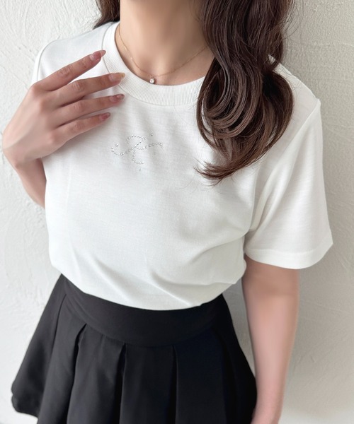 apres jour(アプレジュール)の「ラインストーンイニシャルTシャツ(Tシャツ/カットソー・レディース・ホワイト系その他/ホワイト系その他3/ホワイト系その他4/ホワイト系その他2/ホワイト系その他5・フリー)」の19枚目の写真