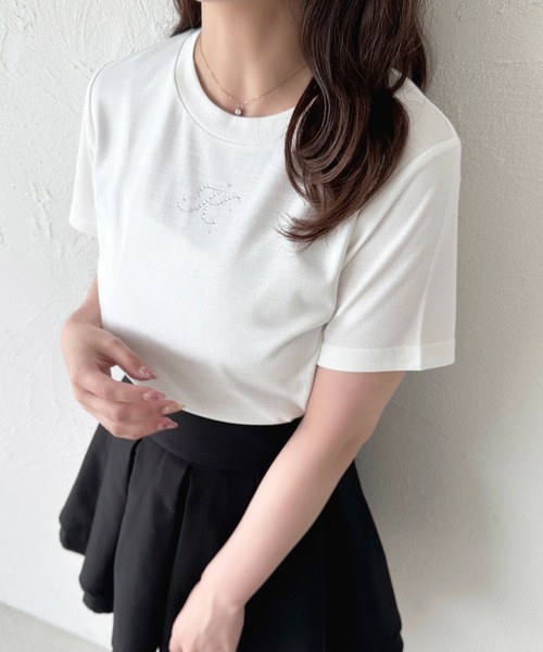 apres jour(アプレジュール)の「ラインストーンイニシャルTシャツ(Tシャツ/カットソー・レディース・ホワイト系その他/ホワイト系その他3/ホワイト系その他4/ホワイト系その他2/ホワイト系その他5・フリー)」の20枚目の写真