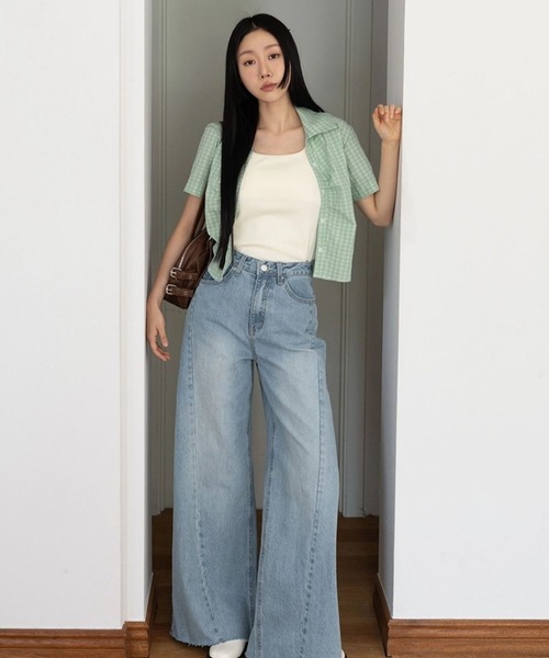 3.3 Field Trip （3.3フィールドトリップ）の「3.3 Field Trip／フレアデニムパンツ（デニムパンツ・レディース・ブルー・SMALL/MEDIUM）」の3枚目の写真