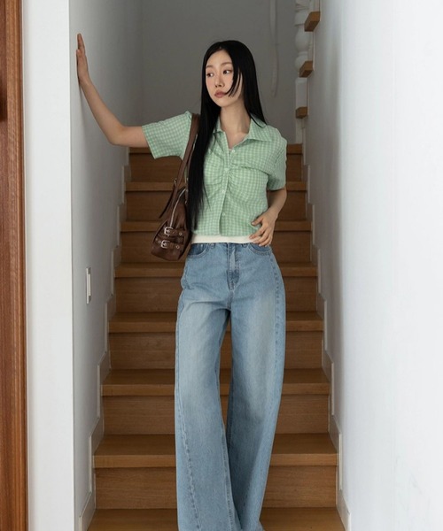 3.3 Field Trip （3.3フィールドトリップ）の「3.3 Field Trip／フレアデニムパンツ（デニムパンツ・レディース・ブルー・SMALL/MEDIUM）」の8枚目の写真