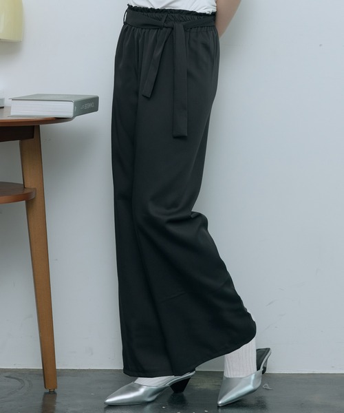 SEN TOKYO(セントーキョー)の「リラックス感と上品さ。ウエストリボンイージーパンツ(その他パンツ・レディース・ブラック/グレー/アイボリー/ブラウン・FREE)」の3枚目の写真