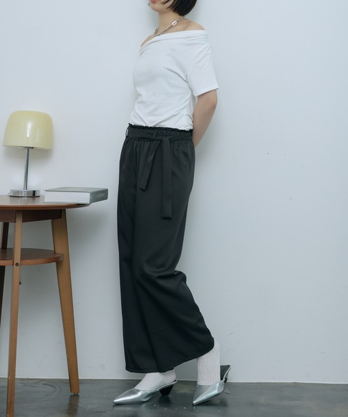 SEN TOKYO(セントーキョー)の「リラックス感と上品さ。ウエストリボンイージーパンツ(その他パンツ・レディース・ブラック/グレー/アイボリー/ブラウン・FREE)」の11枚目の写真