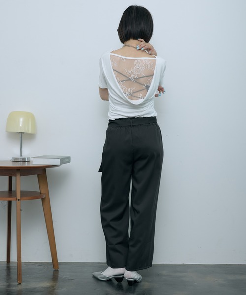 SEN TOKYO(セントーキョー)の「リラックス感と上品さ。ウエストリボンイージーパンツ(その他パンツ・レディース・ブラック/グレー/アイボリー/ブラウン・FREE)」の7枚目の写真