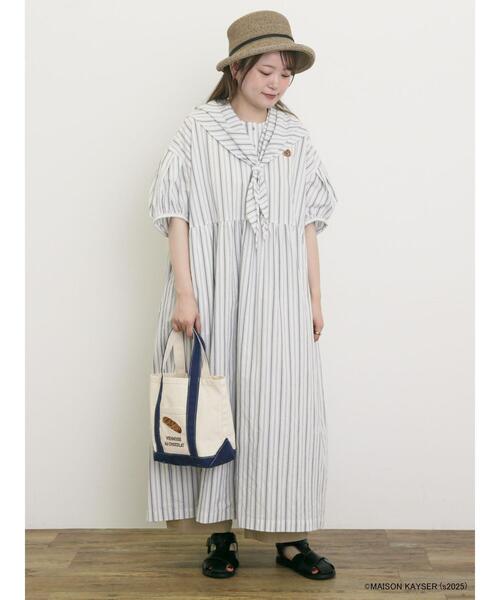 Samansa Mos2（サマンサ モスモス）の「【MAISON KAYSER】刺繍キャンバスバッグ（ハンドバッグ・レディース・キャメル/ネイビー・F）」の7枚目の写真