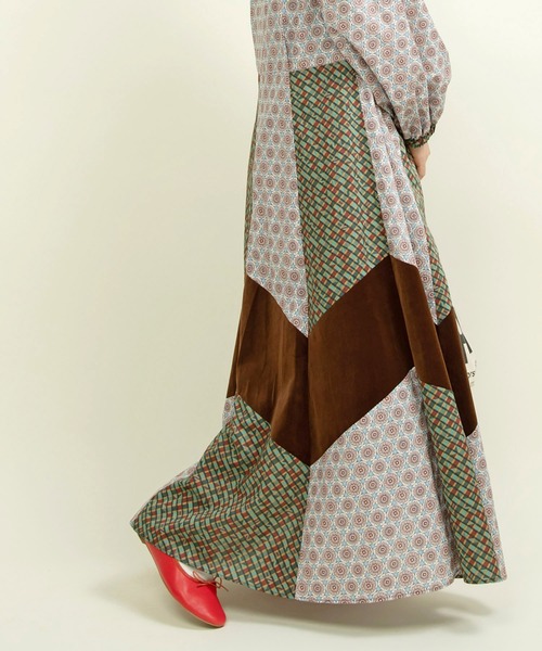 vintage＊70s パッチワーク柄パフスリーブワンピース 70s パッチワークデザイン スリーブレスワンピース – 古着屋Top
