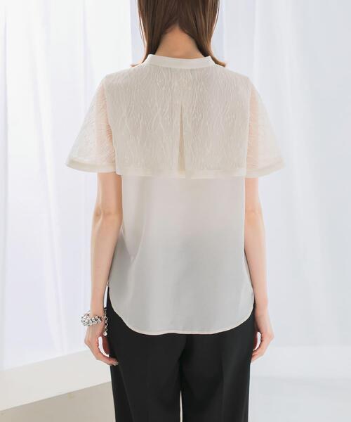 URBAN RESEARCH ROSSO WOMEN（アーバンリサーチ　ロッソ）の「ウォッシャブルレースケープブラウス（シャツ/ブラウス・レディース・ブラック/モカ/ホワイト・FREE）」の10枚目の写真