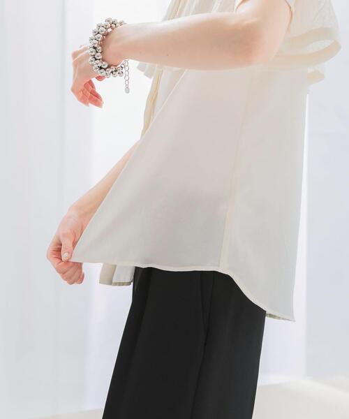 URBAN RESEARCH ROSSO WOMEN（アーバンリサーチ　ロッソ）の「ウォッシャブルレースケープブラウス（シャツ/ブラウス・レディース・ブラック/モカ/ホワイト・FREE）」の12枚目の写真