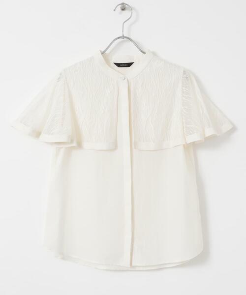 URBAN RESEARCH ROSSO WOMEN（アーバンリサーチ　ロッソ）の「ウォッシャブルレースケープブラウス（シャツ/ブラウス・レディース・ブラック/モカ/ホワイト・FREE）」の14枚目の写真