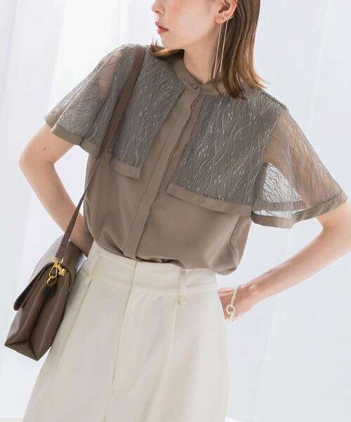 URBAN RESEARCH ROSSO WOMEN（アーバンリサーチ　ロッソ）の「ウォッシャブルレースケープブラウス（シャツ/ブラウス・レディース・ブラック/モカ/ホワイト・FREE）」の16枚目の写真