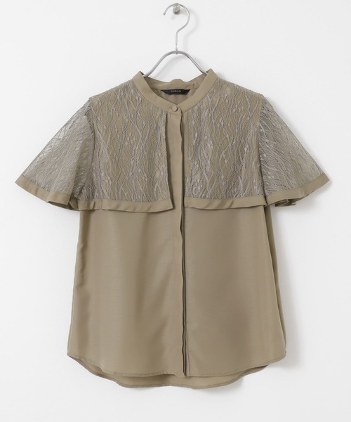 【URBAN　RESEARCH　ROSSO】ウォッシャブルレースケープブラウス URBAN RESEARCH ROSSO｜ウォッシャブルレースケープブラウス