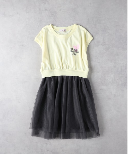 Right-on（ライトオン）の「【VIVIAN BLUE】裾チュールワンピース（その他トップス・キッズ・ホワイト/イエロー・140/150/160/130）」の2枚目の写真