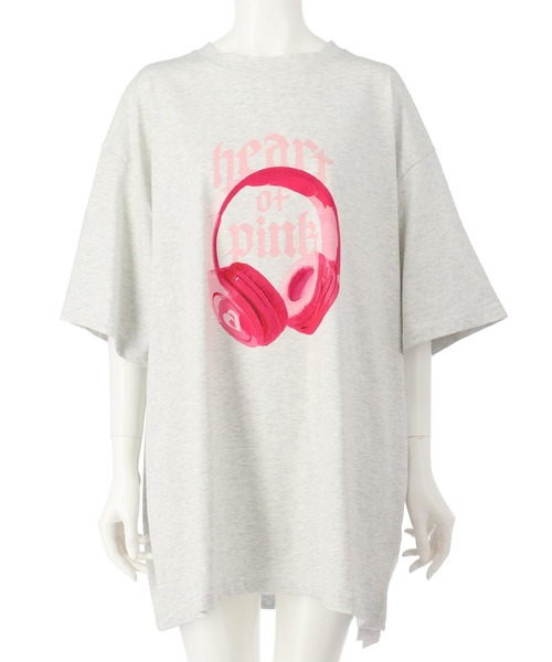 ANAP(アナップ)の「イヤホンプリント ビッグ Tシャツ(Tシャツ/カットソー・レディース・ネイビー/ライトグレー/ピンク・FREE)」の11枚目の写真