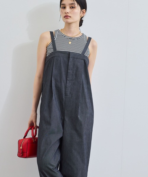 VIS(ビス)の「ベルト付きベアサロペット(サロペット/オーバーオール・レディース・ブラック系その他/ブルー・FREE)」の2枚目の写真