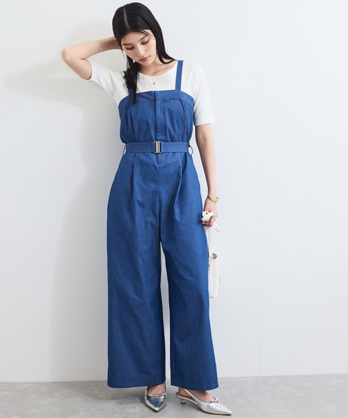 VIS(ビス)の「ベルト付きベアサロペット(サロペット/オーバーオール・レディース・ブラック系その他/ブルー・FREE)」の1枚目の写真