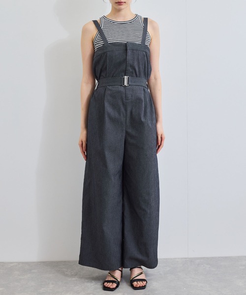 VIS(ビス)の「ベルト付きベアサロペット(サロペット/オーバーオール・レディース・ブラック系その他/ブルー・FREE)」の7枚目の写真