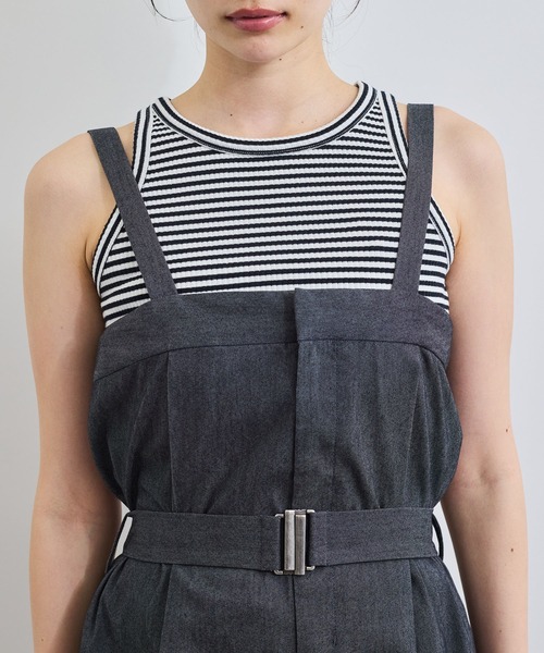 VIS(ビス)の「ベルト付きベアサロペット(サロペット/オーバーオール・レディース・ブラック系その他/ブルー・FREE)」の5枚目の写真