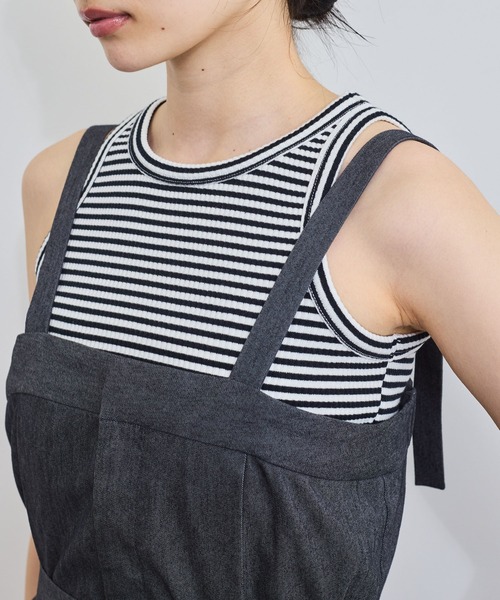 VIS(ビス)の「ベルト付きベアサロペット(サロペット/オーバーオール・レディース・ブラック系その他/ブルー・FREE)」の14枚目の写真