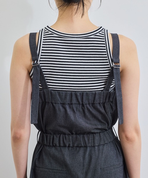 VIS(ビス)の「ベルト付きベアサロペット(サロペット/オーバーオール・レディース・ブラック系その他/ブルー・FREE)」の15枚目の写真