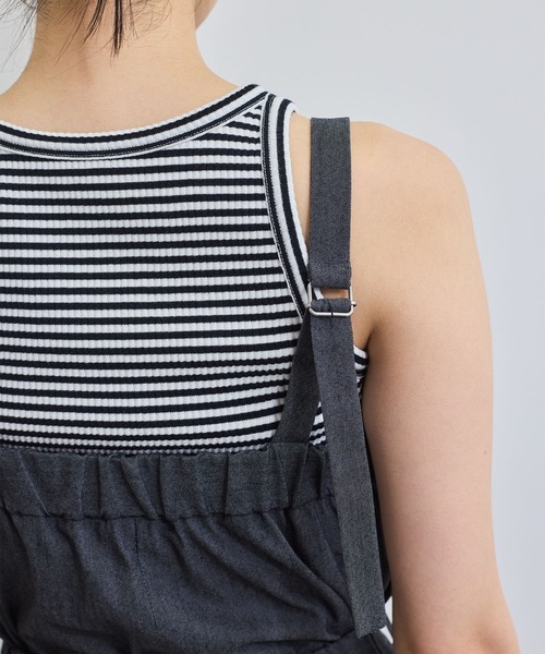 VIS(ビス)の「ベルト付きベアサロペット(サロペット/オーバーオール・レディース・ブラック系その他/ブルー・FREE)」の16枚目の写真