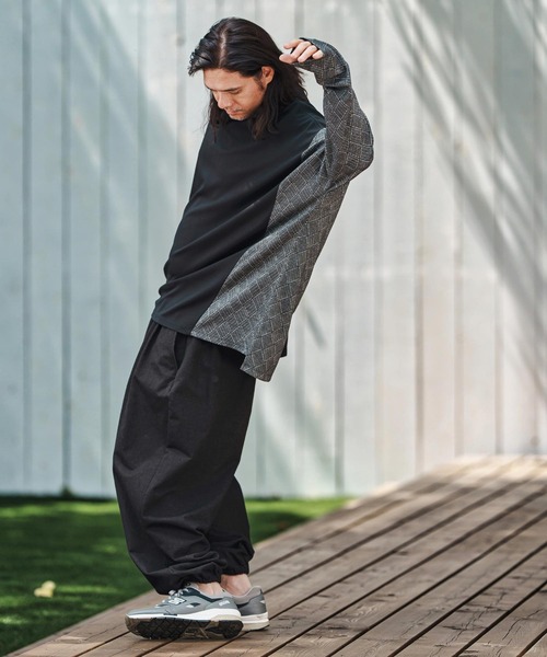 CAMBIO(カンビオ)の「mlt5280- Switch Jacquard Ponti Cut sew カットソー(Tシャツ/カットソー・メンズ・ホワイト/ブラック・S/M/L)」の3枚目の写真